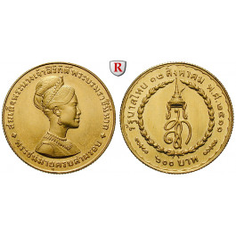 Thailand, Rama IX. (Bhumibol Adulyadej), 600 Baht 1968, 13,5 g fein, vz