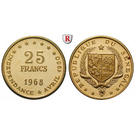 Senegal, 25 Francs 1968, 7,2 g fein, PP