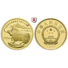 China, Volksrepublik, 100 Yuan 1986, 10,37 g fein, PP