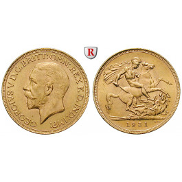 Südafrika, George V., Pound 1931, 7,32 g fein, vz/vz-st