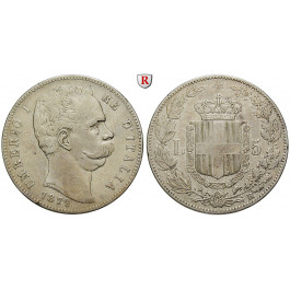Italien, Königreich, Umberto I., 5 Lire 1879, ss