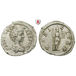Römische Kaiserzeit, Geta, Caesar, Denar 199, ss+