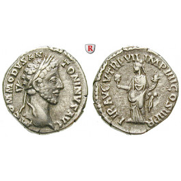 Römische Kaiserzeit, Commodus, Denar 181-182, ss