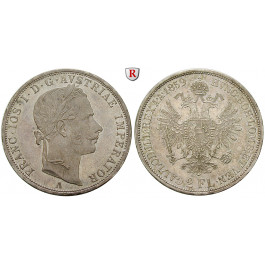 Österreich, Kaiserreich, Franz Joseph I., Doppelgulden 1859, vz+