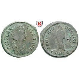 Römische Kaiserzeit, Aelia Flaccilla, Frau Theodosius I., Bronze 383-388, ss