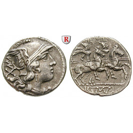 Römische Republik, Anonym, Denar 208 v.Chr., ss+