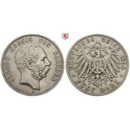 Deutsches Kaiserreich, Sachsen, Albert, 5 Mark 1898, E, ss, J. 125