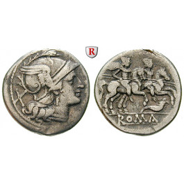 Römische Republik, Anonym, Denar 207 v.Chr., ss