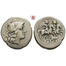 Römische Republik, Anonym, Denar 206-195 v.Chr., f.ss