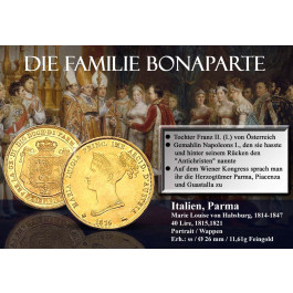 Italien, Parma, Marie Louise von Habsburg-Lothringen, 40 Lire 1815,1821, 11,61 g fein, ss
