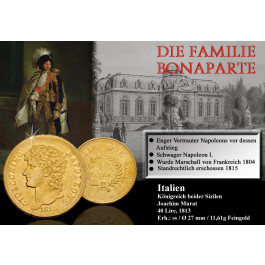 Italien, Königreich beider Sizilien, Joachim Murat, 40 Lire 1813, 11,61 g fein, ss