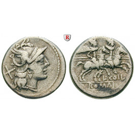 Römische Republik, L. Coelius, Denar 189-180 v.Chr., ss