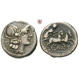 Römische Republik, Pinarius Natta, Denar 155 v.Chr., ss