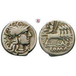 Römische Republik, L. Antestius Gragulus, Denar 136 v.Chr., ss
