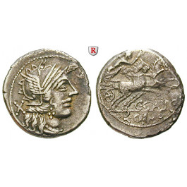 Römische Republik, C. Cato, Denar 123 v.Chr., ss/f.ss