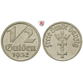 Nebengebiete, Danzig, 1/2 Gulden 1932, f.st, J. D14