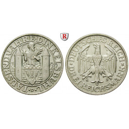 Weimarer Republik, 3 Reichsmark 1928, Dinkelsbühl, D, f.st, J. 334