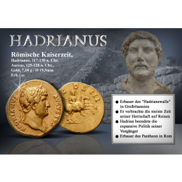 Römische Kaiserzeit, Hadrianus, Aureus 125-128, ss