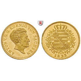 Sachsen, Königreich Sachsen, Anton, Dukat 1833, f.st/st