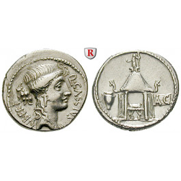 Römische Republik, Q. Cassius Longinus, Denar 55 v.Chr., ss+