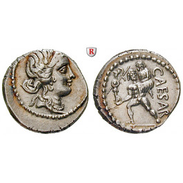 Römische Republik, Caius Iulius Caesar, Denar 47-46 v.Chr., vz/vz-st