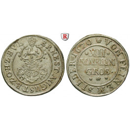 Osnabrück, Bistum, Ernst August von Braunschweig-Lüneburg, 12 Mariengroschen 1670, ss+