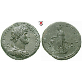 Römische Kaiserzeit, Hadrianus, Sesterz 121-122, f.vz