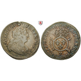 Frankreich, Louis XIV., 1/2 Ecu aux insignes 1701, ss