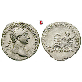 Römische Kaiserzeit, Traianus, Denar 112-114, ss+