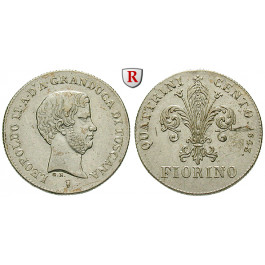 Italien, Toscana, Leopold II., Fiorino 1843, ss-vz