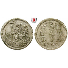 Niederlande, Holland, Duit 1702, vz
