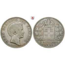 Griechenland, Otto, 5 Drachmai 1833, ss