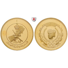 Oman, Qaboos bin Said, 15 Omani Rials 1985, 18,34 g fein, PP