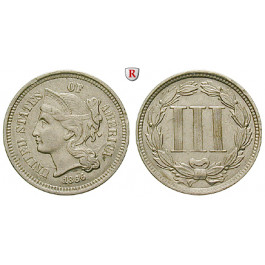 USA, 3 Cents 1866, f.st