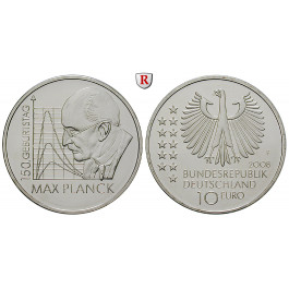 Bundesrepublik Deutschland, 10 Euro 2008, Max Planck, F, PP, J. 535
