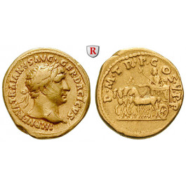Römische Kaiserzeit, Traianus, Aureus 103-111, ss+