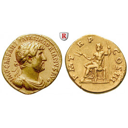 Römische Kaiserzeit, Hadrianus, Aureus 119-125, ss+