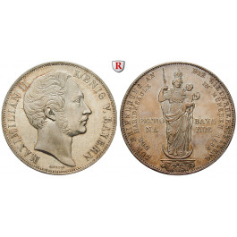 Bayern, Königreich, Maximilian II., Doppelgulden 1855, vz-st