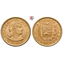 Peru, Republik, 1/2 Libra 1906-1966, 3,66 g fein, bfr.