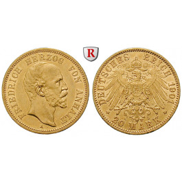 Deutsches Kaiserreich, Anhalt, Friedrich I., 20 Mark 1901, A, ss+/f.vz, J. 181