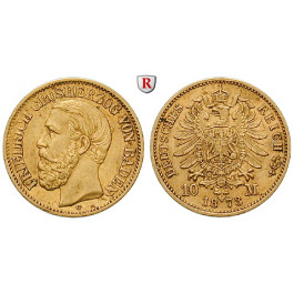 Deutsches Kaiserreich, Baden, Friedrich I., 10 Mark 1873, G, ss+, J. 183