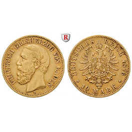 Deutsches Kaiserreich, Baden, Friedrich I., 10 Mark 1876, G, ss, J. 186