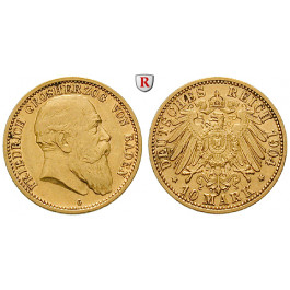 Deutsches Kaiserreich, Baden, Friedrich I., 10 Mark 1904, G, ss+, J. 190