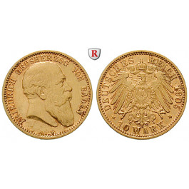 Deutsches Kaiserreich, Baden, Friedrich I., 10 Mark 1905, G, ss, J. 190