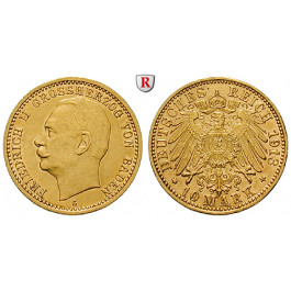 Deutsches Kaiserreich, Baden, Friedrich II., 10 Mark 1913, G, ss-vz, J. 191