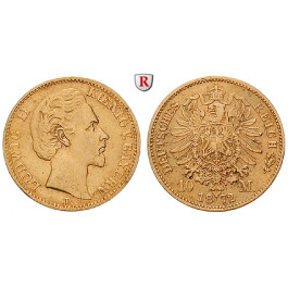Deutsches Kaiserreich, Bayern, Ludwig II., 10 Mark 1872, D, ss, J. 193