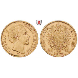 Deutsches Kaiserreich, Bayern, Ludwig II., 20 Mark 1873, D, ss, J. 194