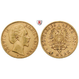 Deutsches Kaiserreich, Bayern, Ludwig II., 10 Mark 1880, D, ss, J. 196