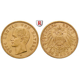 Deutsches Kaiserreich, Bayern, Otto, 20 Mark 1905, D, f.vz, J. 200