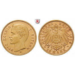 Deutsches Kaiserreich, Bayern, Otto, 10 Mark 1906, D, f.vz, J. 201
